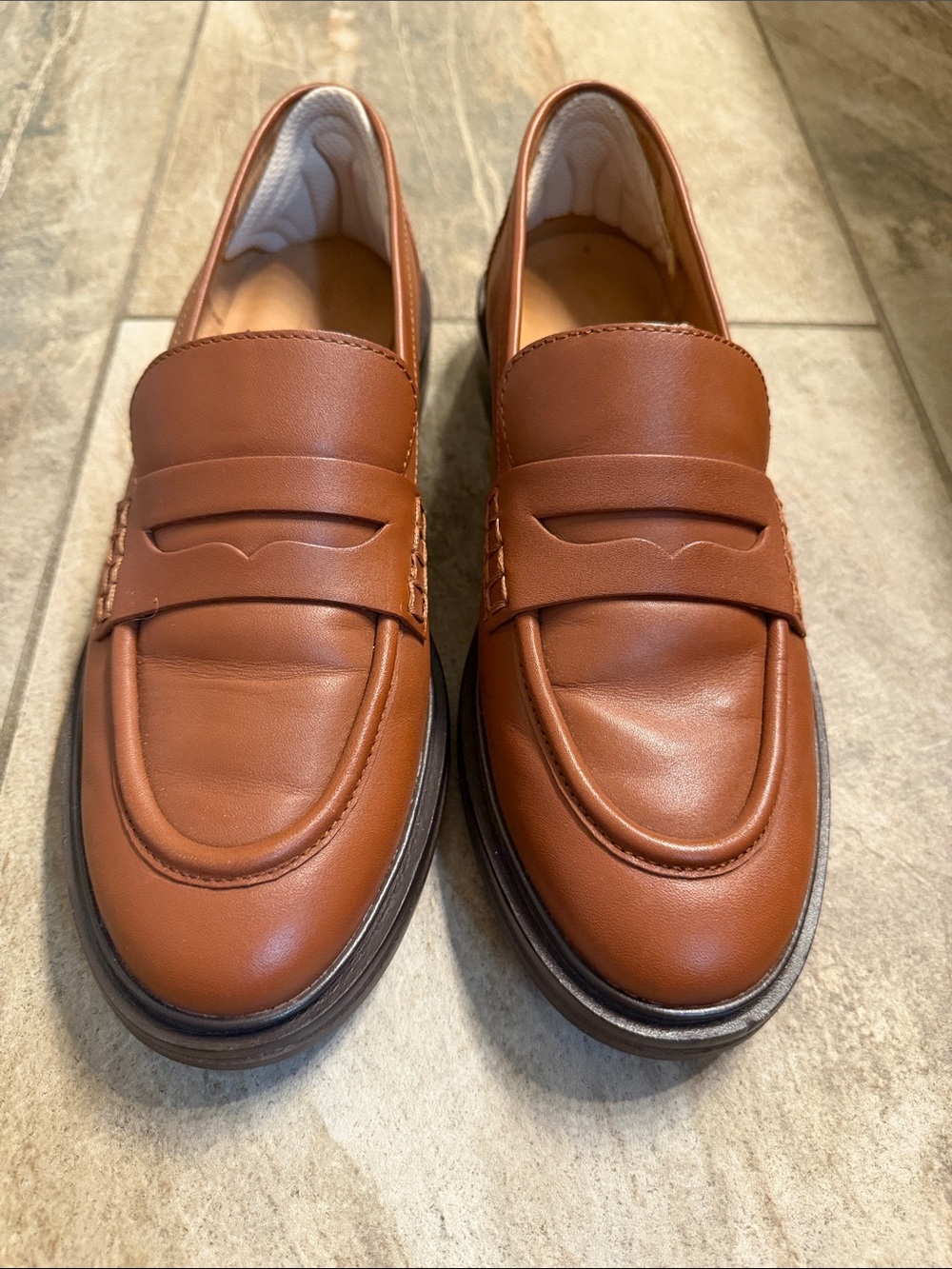 Madewell Brown Leather Penny Loafers